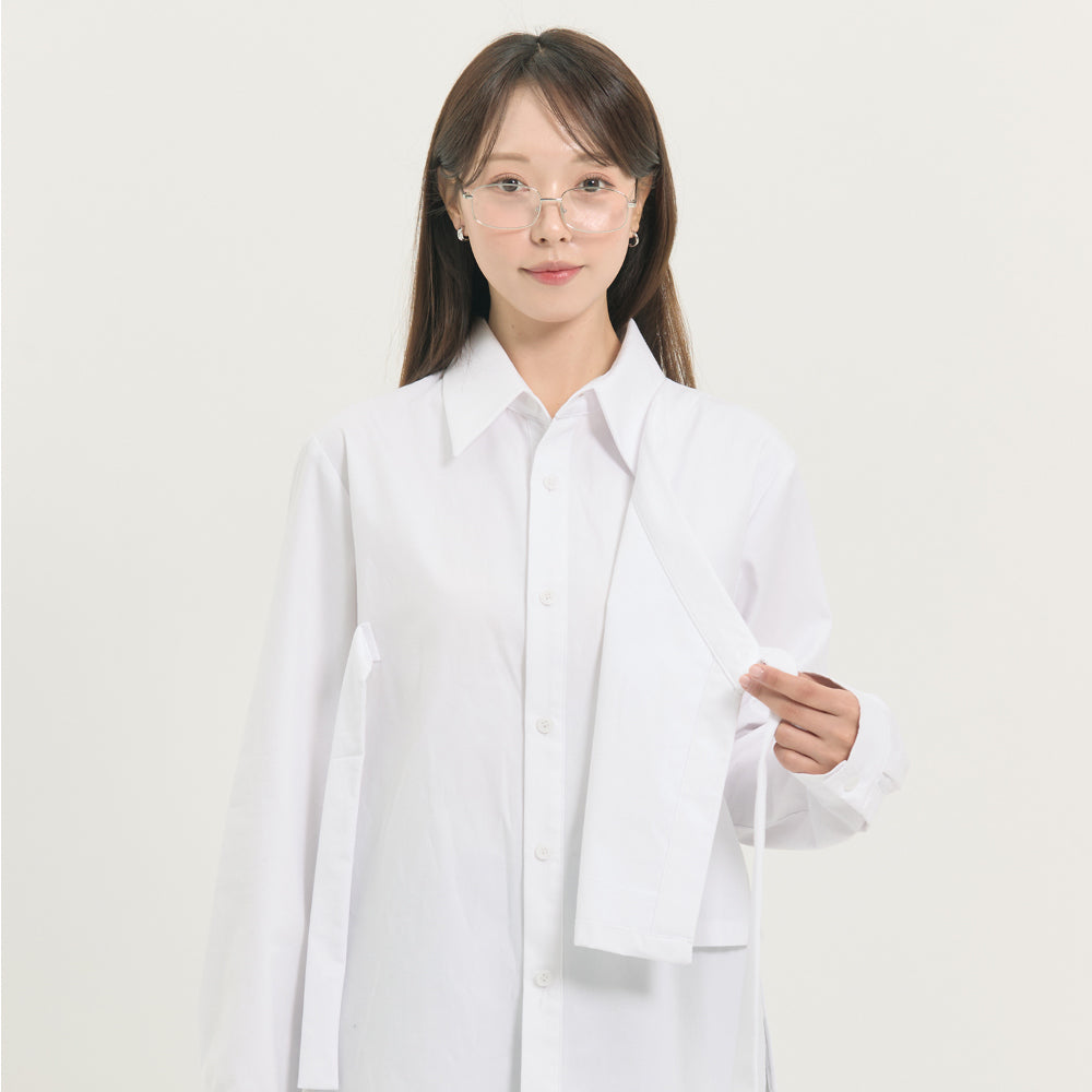 LEESLE X Hanna - White Jeogori Shirt fusion (UNISEX)