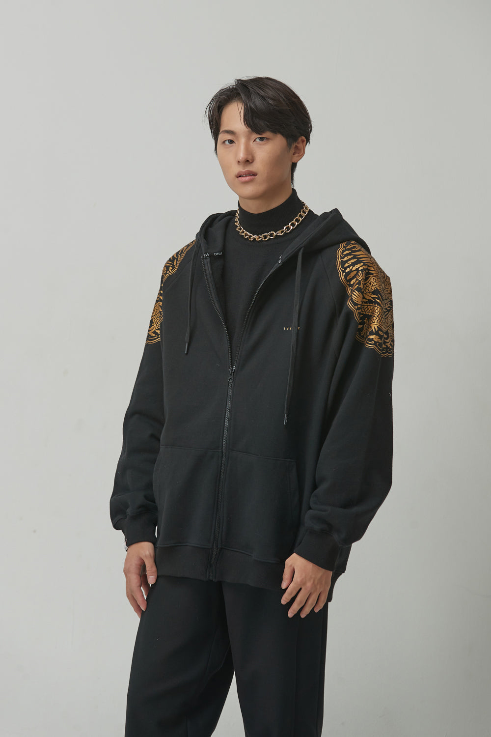 LEESLE - Black dragon hoodie