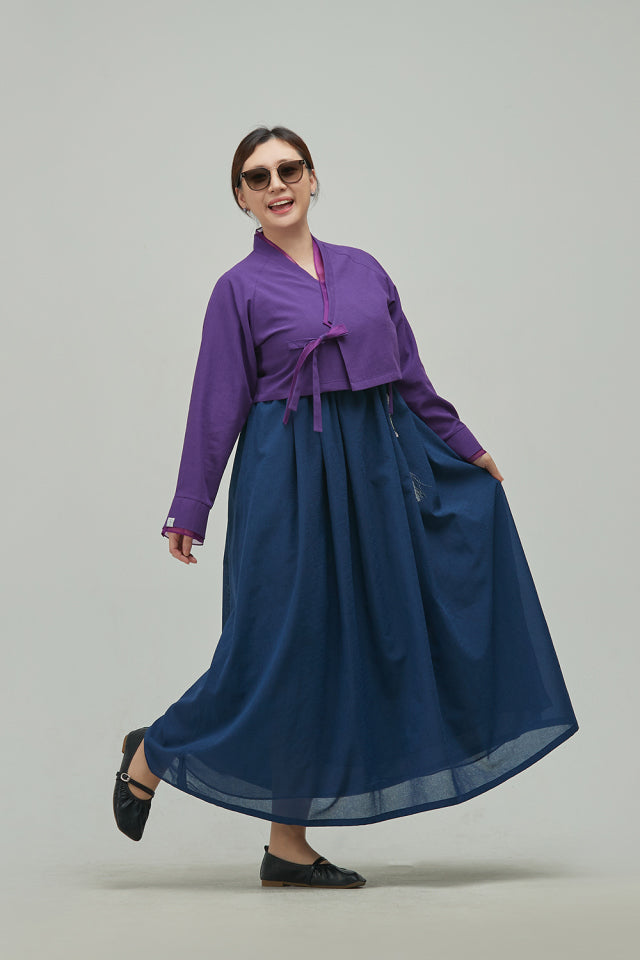 LEESLE - Purple jeogori, sheer detail (PLUS SIZE)