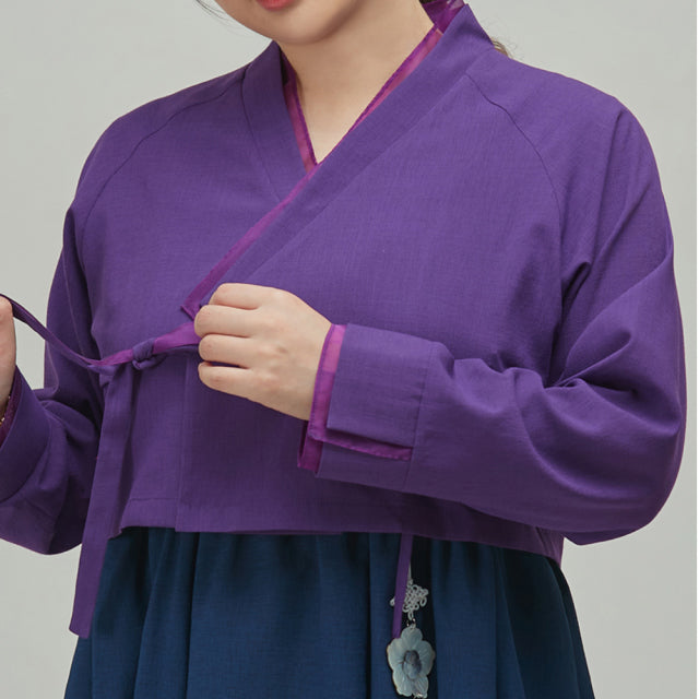 LEESLE - Purple jeogori, sheer detail (PLUS SIZE)