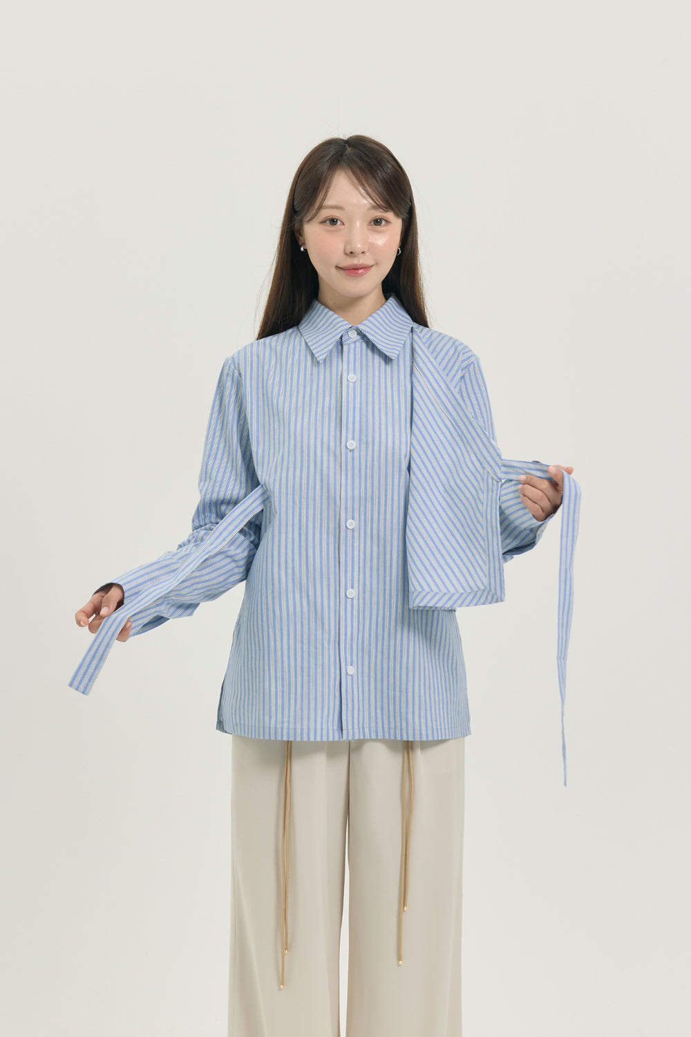 LEESLE X Hanna - Stripe Jeogori Shirt fusion (UNISEX)