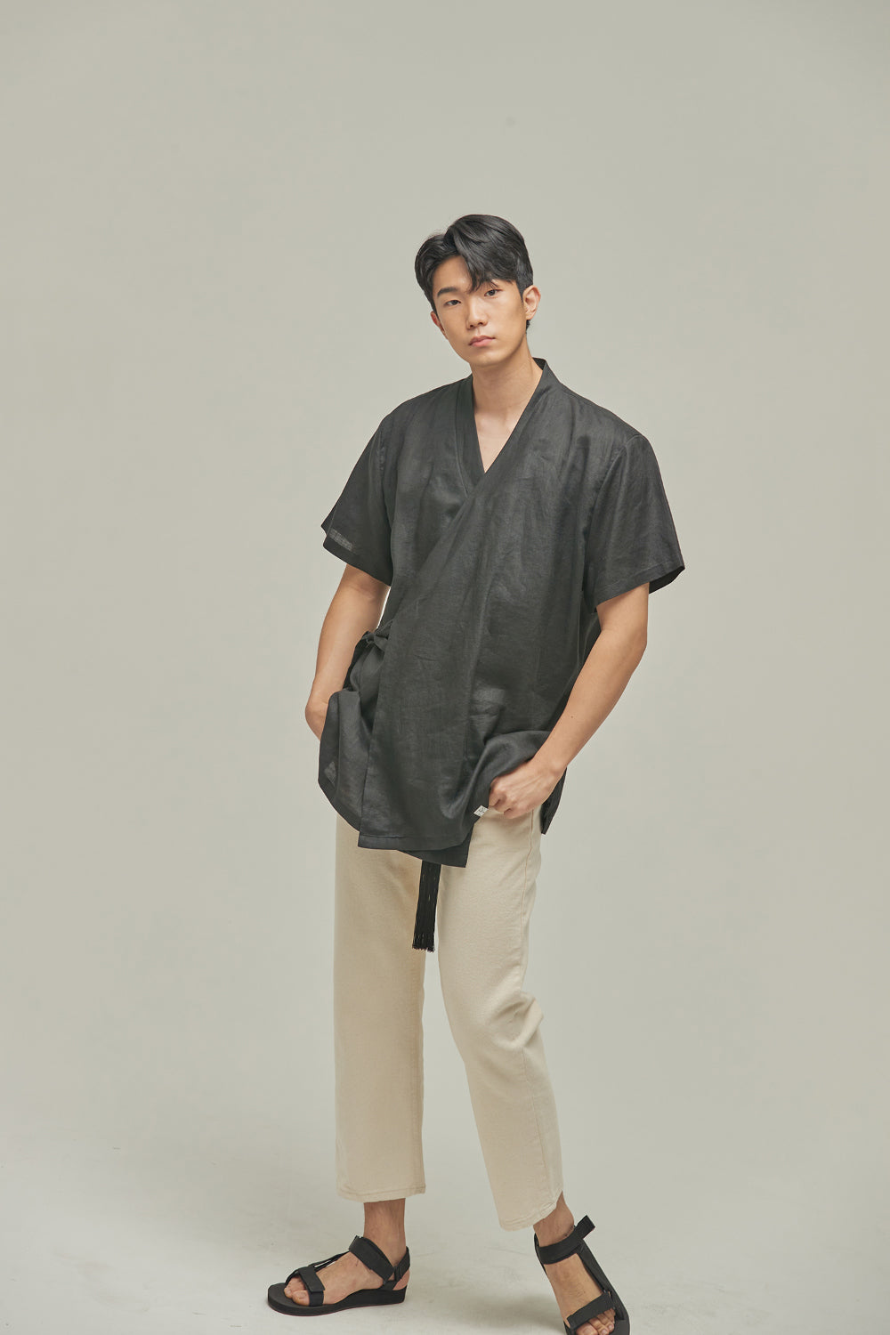 LEESLE - Linen black jeogori UNISEX