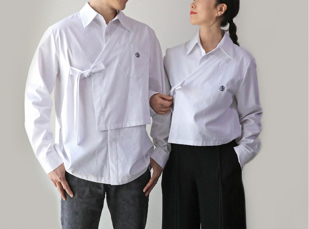 LEESLE X Hanna - White Jeogori Shirt fusion (UNISEX)