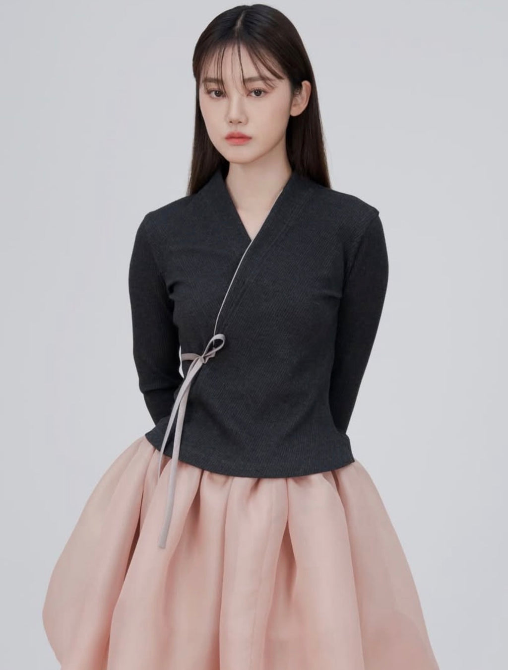 ILOVESONGHWA - Ribbed knit jeogori Charcoal