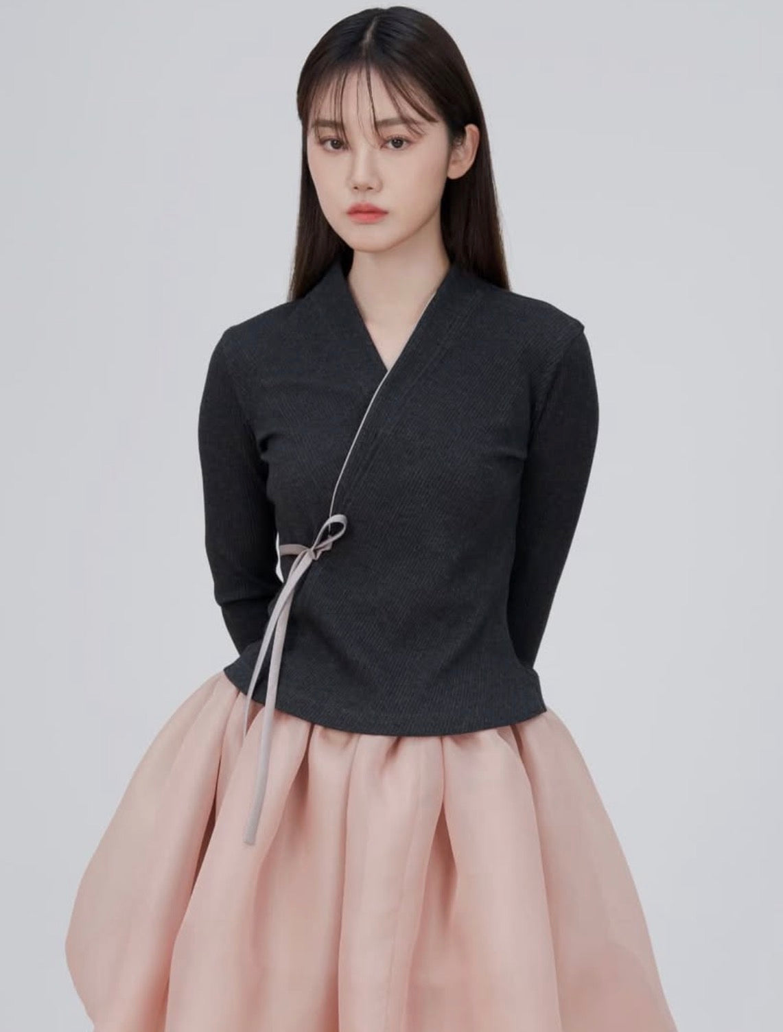 ILOVESONGHWA - Ribbed knit jeogori Charcoal
