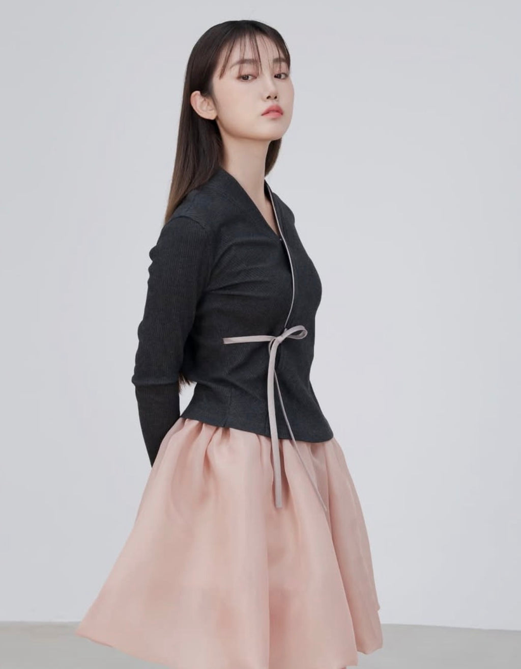 ILOVESONGHWA - Ribbed knit jeogori Charcoal