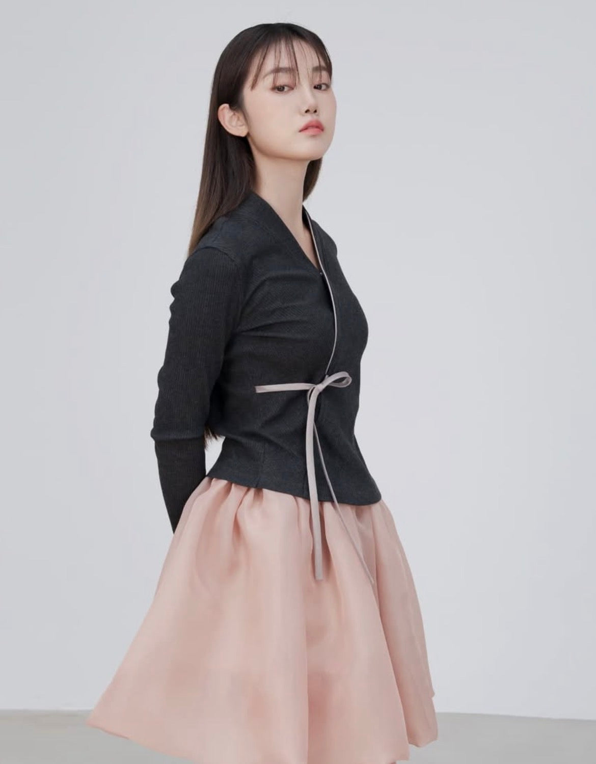 ILOVESONGHWA - Ribbed knit jeogori Charcoal