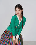 ILOVESONGHWA - Ribbed knit jeogori Green