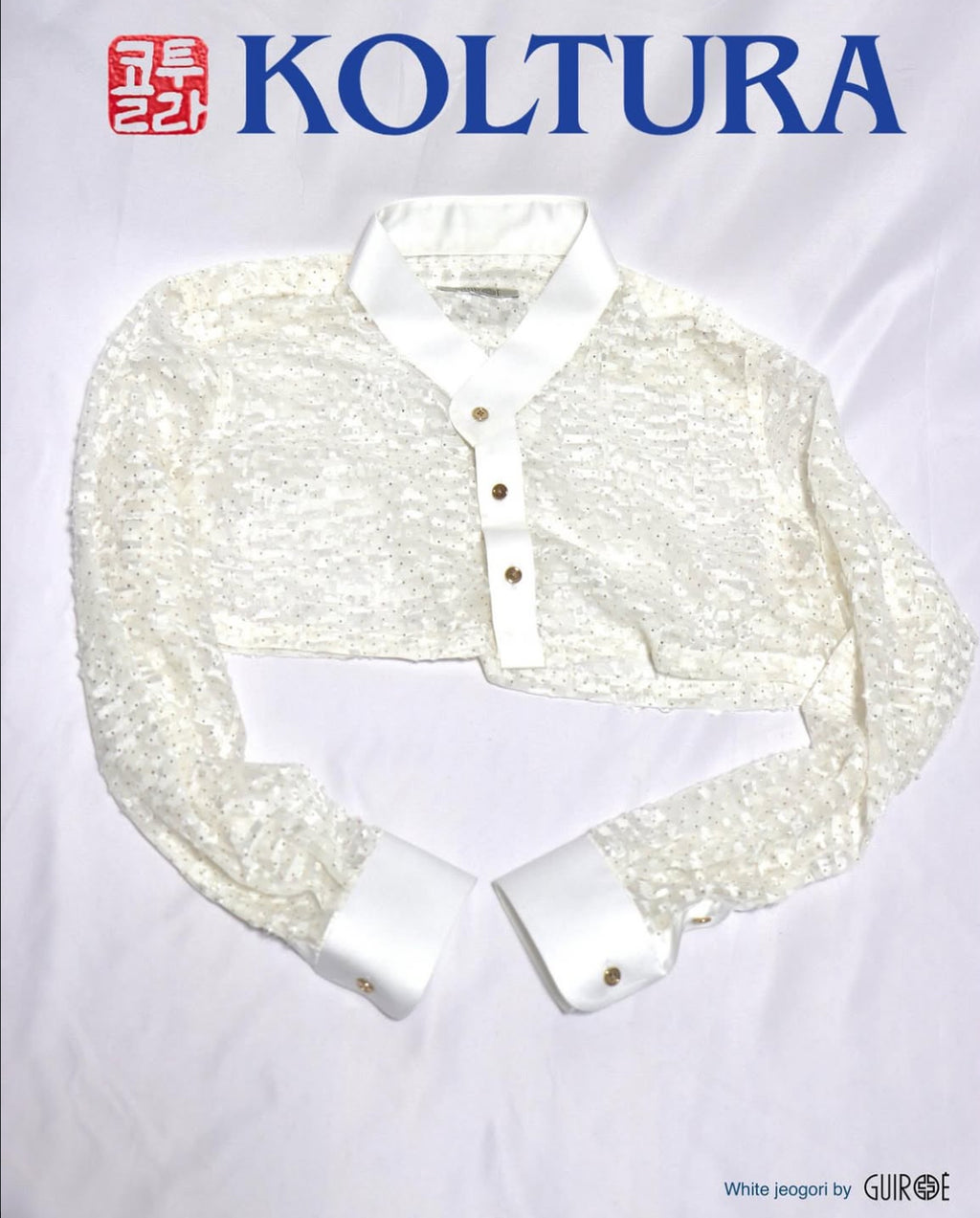 GUIROE - White & gold drop Jeogori