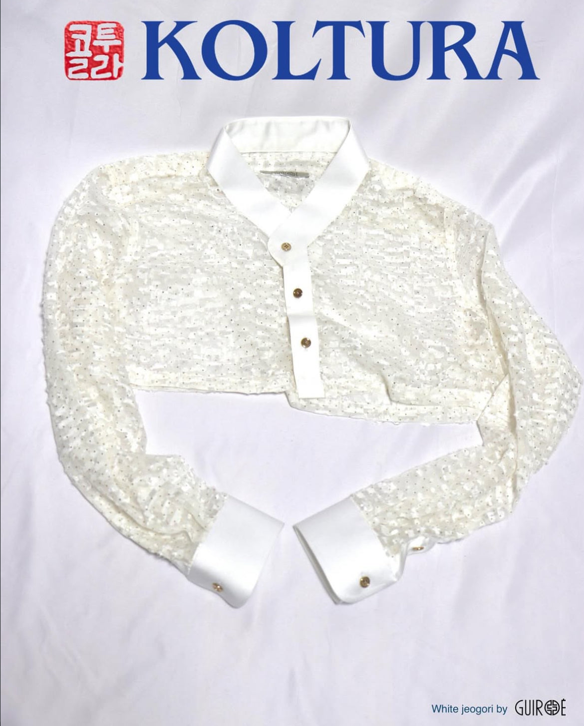 GUIROE - White & gold drop Jeogori