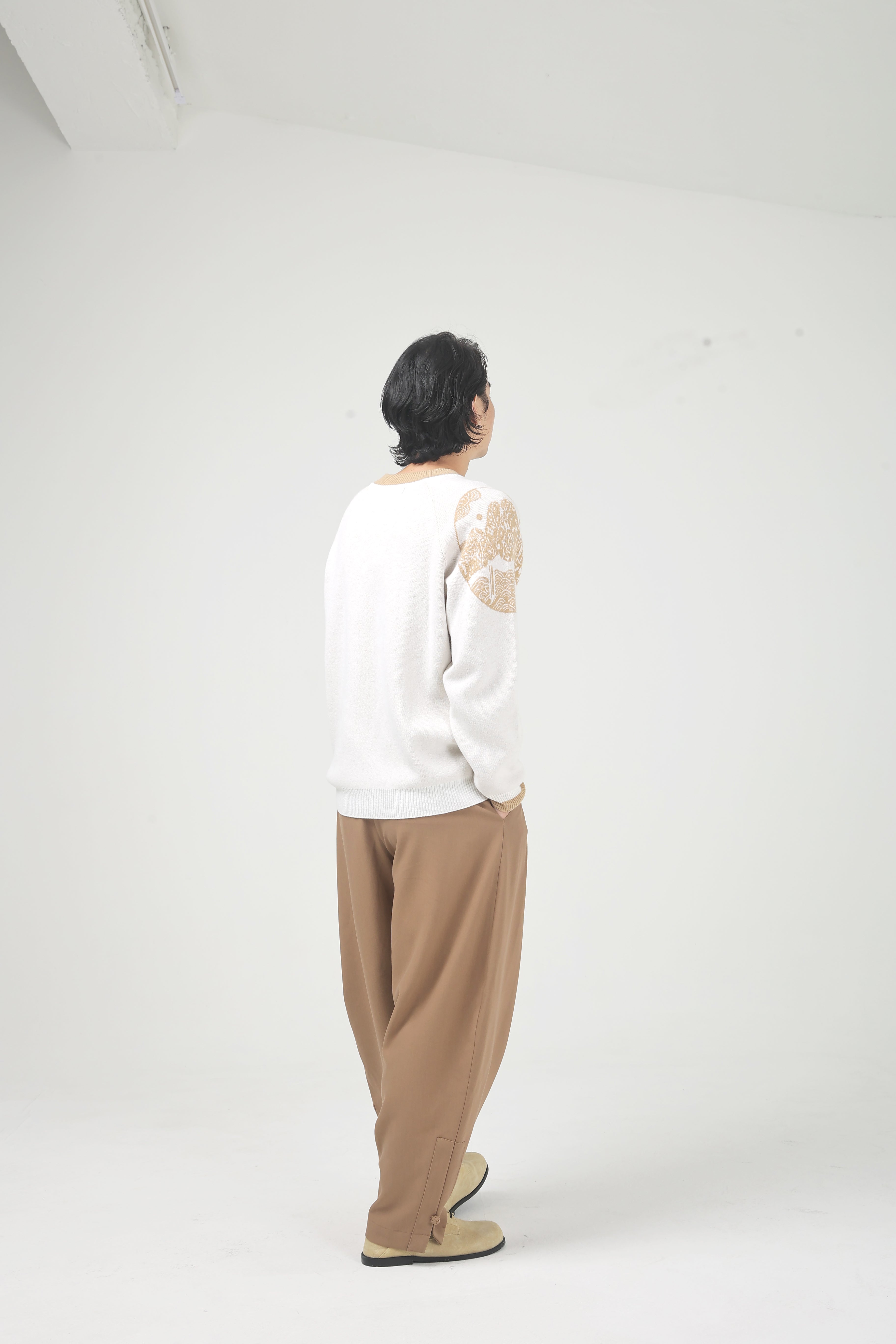 SONGHWA - Beige Irworobongdo cashmere blend knit