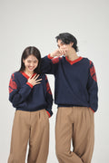 SONGHWA - Grey Irworobongdo cashmere blend knit