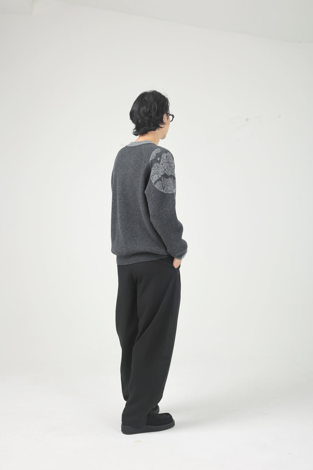 SONGHWA - Grey Irworobongdo cashmere blend knit
