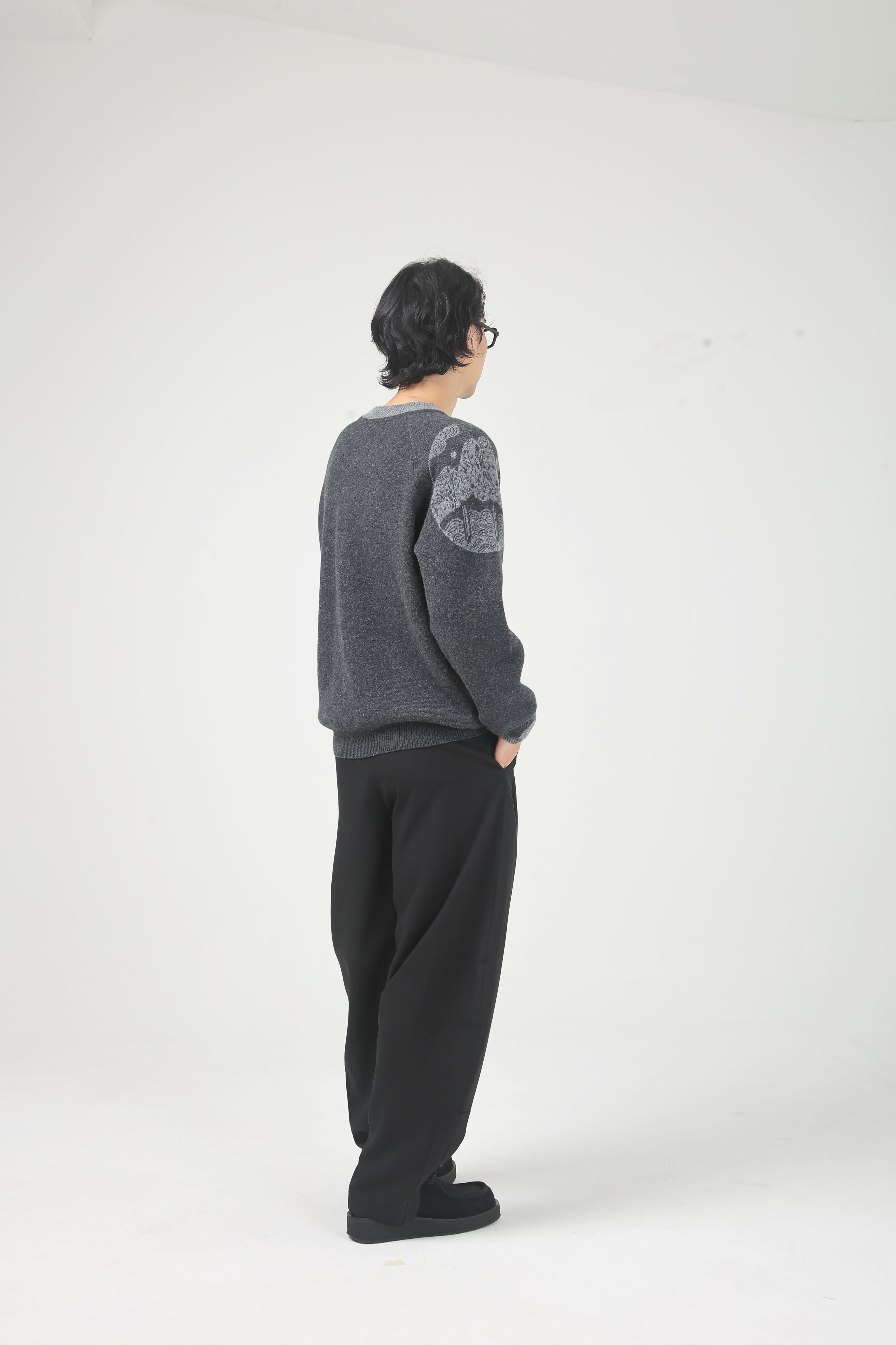 SONGHWA - Grey Irworobongdo cashmere blend knit