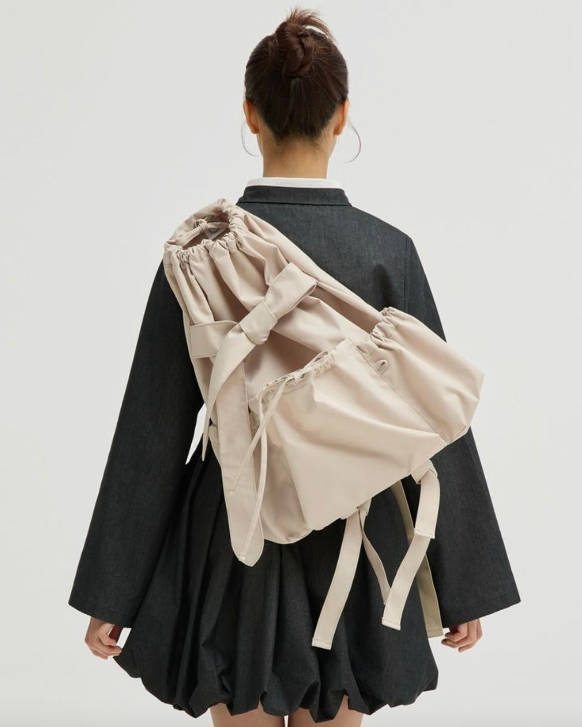 SHEEN:SEOUL - Beige Botjim Sling Bag (RECYCLED MATERIAL)