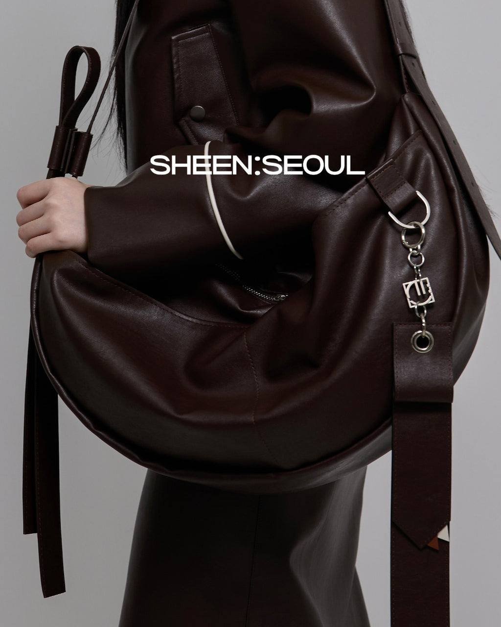 SHEEN:SEOUL - Black Hobo Botjim bag (VEGAN LEATHER)