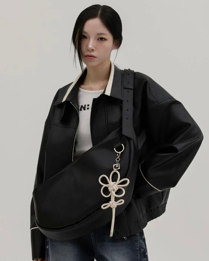 SHEEN:SEOUL - Black Hobo Botjim bag (VEGAN LEATHER)