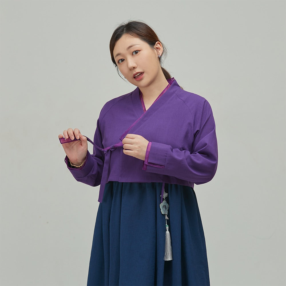 LEESLE - Purple jeogori, sheer detail (PLUS SIZE)